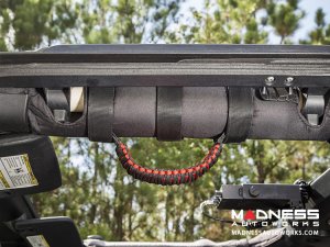 Jeep Gladiator Para Cord Grab Handles - Red on Black - Pair